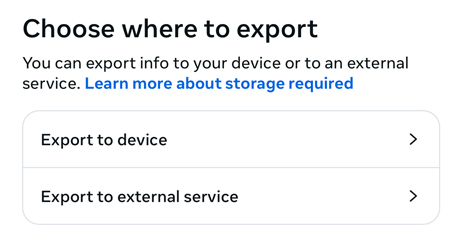 Choose Where to Export